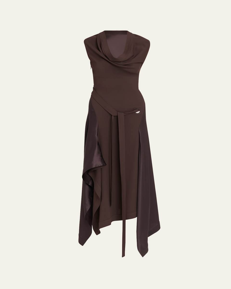 Handkerchief Hem Stretch Cady Dress